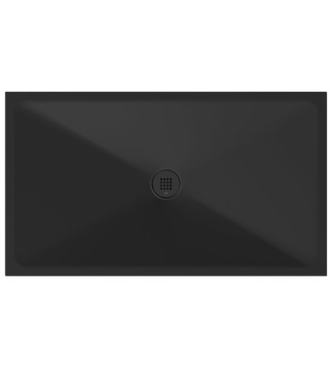 Keramická sprchová vanička, obdélník 140x80x2cm, černá mat