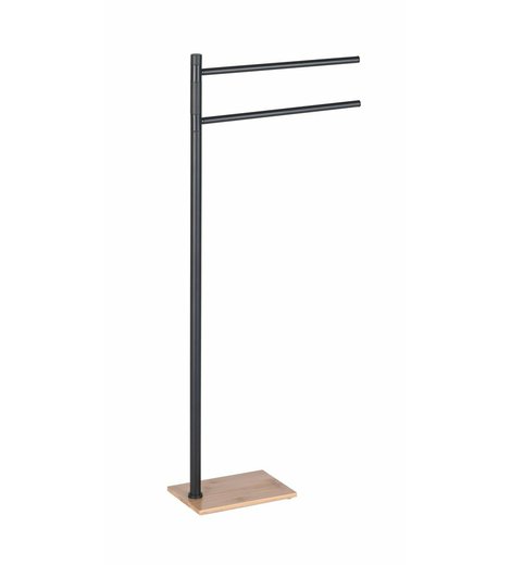 TRILLY stojan na ručníky, hranatý, černá mat/bambus