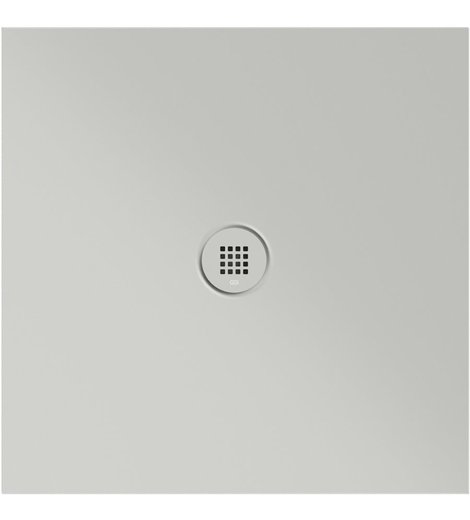 Keramická sprchová vanička, čtverec 80x80x2cm, cenere mat