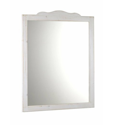 RETRO zrcadlo v dřevěném rámu 890x1150mm, starobílá