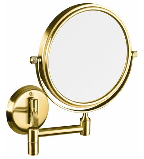 Kosmetické zrcátko závěsné, Ø 140mm, oboustranné, zlato