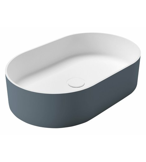 THIN umyvadlo na desku, Rockstone, 55x35cm, siena/bílá mat