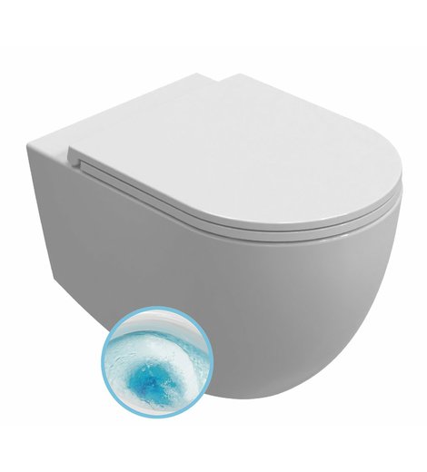 INFINITY závěsná WC mísa, Vortex Rimless, 36,5x53cm, bílá