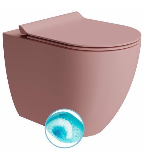 PURA WC mísa stojící, Swirlflush, 36x55cm, spodní/zadní odpad, blush dual-mat