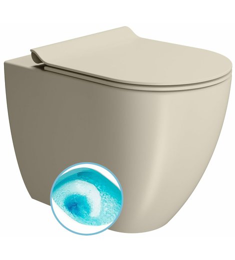 PURA WC mísa stojící, Swirlflush, 36x55cm, spodní/zadní odpad, creta dual-mat