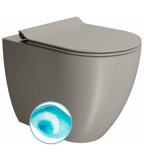 PURA WC mísa stojící, Swirlflush, 36x55cm, spodní/zadní odpad, tortora dual-mat