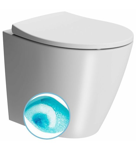 MODO WC mísa stojící, Swirlflush, 37x52cm, spodní/zadní odpad, bílá dual-mat