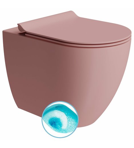 PURA WC mísa stojící, Swirlflush, 36x55cm, spodní/zadní odpad, blush dual-mat