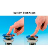 Uzavíratelná kulatá výpusť pro umyvadla s přepadem i bez,Click Clack,V 10-80mm,C
