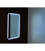 FLOAT zaoblené zrcadlo v rámu s LED osvětlením 600x800mm, bílá