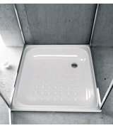 Smaltovaná sprchová vanička, čtverec 80x80x16cm, bílá