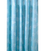 Sprchový závěs 180x200cm, polyester, modrá, mušle