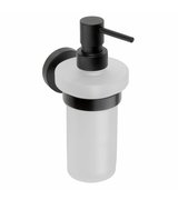 X-ROUND BLACK dávkovač mýdla, mléčné sklo, 250ml, černá (104109010)