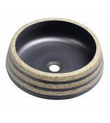 PRIORI keramické umyvadlo, průměr 41cm, 15cm, černá/kámen