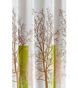 Sprchový závěs 180x180cm, polyester, bílá/zelená, strom