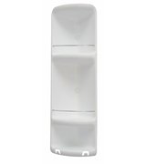CAESAR třípatrová rohová polička do sprchy 226x710x160 mm, ABS plast, bílá